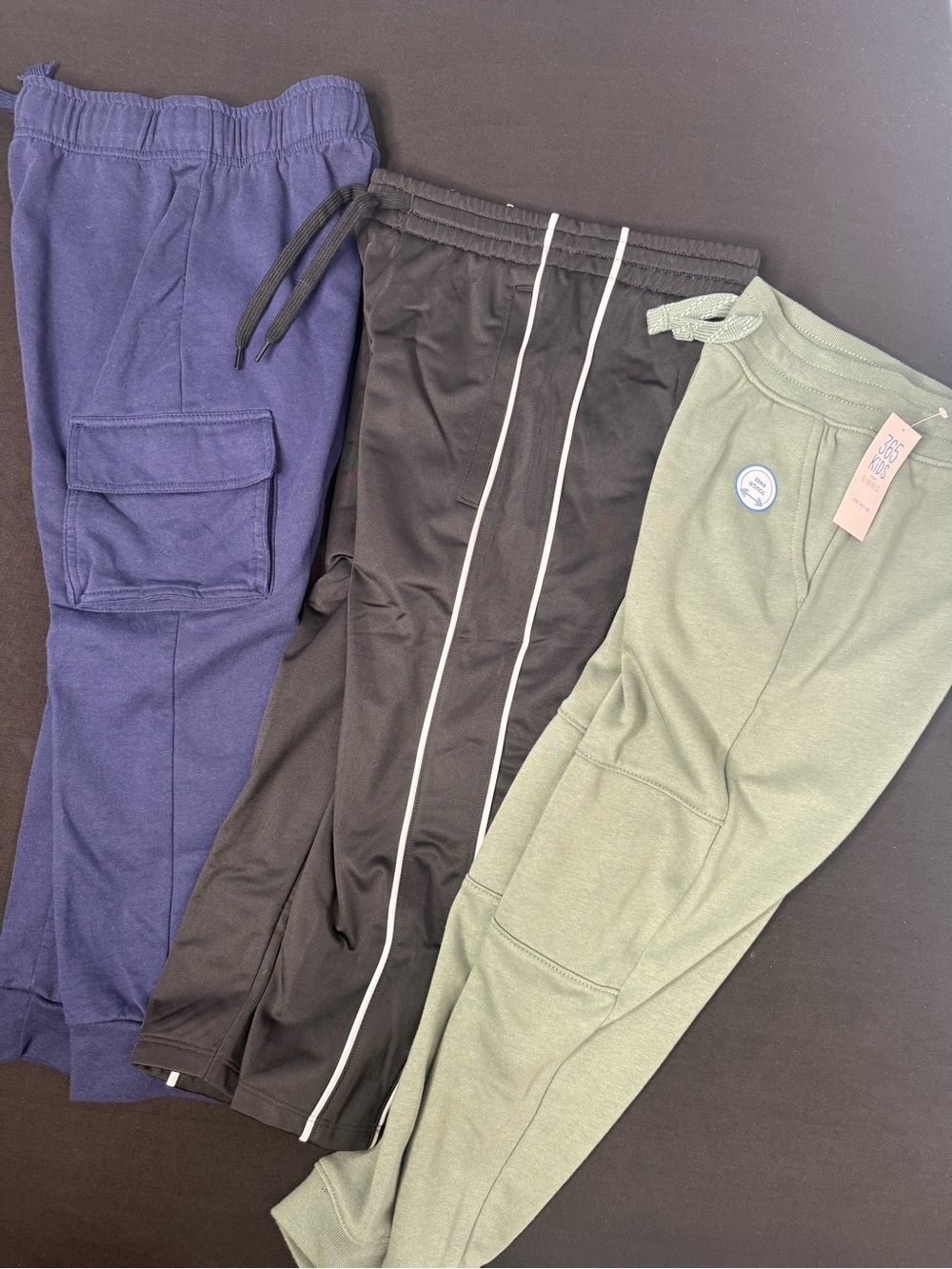 Kids Elastic Waist Sweatpants - Blue, Black, Green. Mixed lot size 7